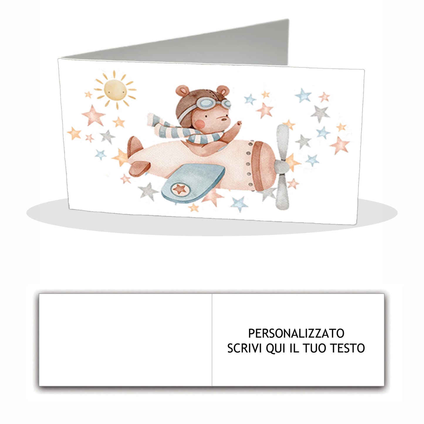 100 Bigliettini Bomboniera Pieghevole Personalizzato, Bigliettino Bomboniera Personalizzato con Nome e Data, tutto incluso, pronti per essere usati (Modello 63)