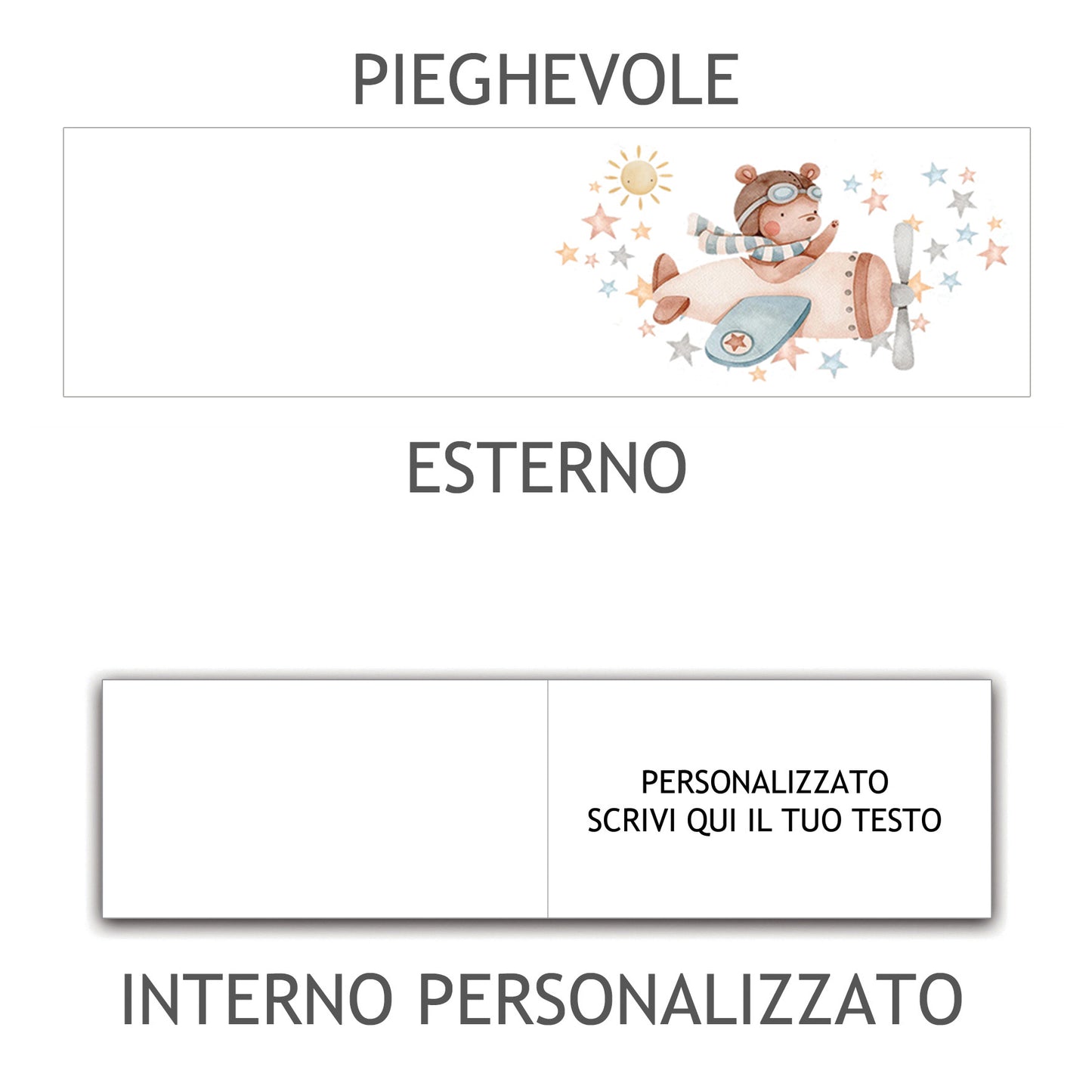 100 Bigliettini Bomboniera Pieghevole Personalizzato, Bigliettino Bomboniera Personalizzato con Nome e Data, tutto incluso, pronti per essere usati (Modello 63)