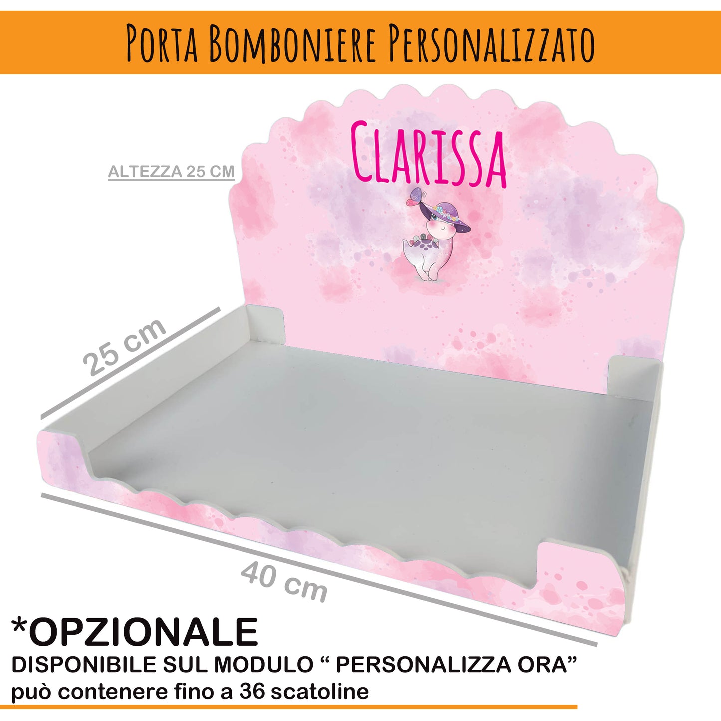 Calamita Personalizzata per Bomboniera Nascita o Battesimo da 24 pz (Dinosauro 13) | Spedizione Gratuita