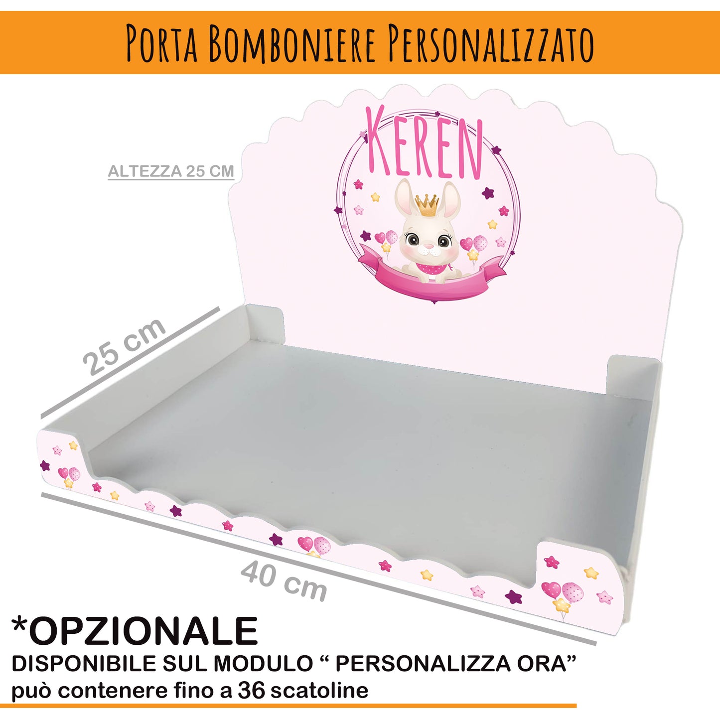 Pz 16 Scatola Portaconfetti personalizzata, nastrino incluso | Nica Elefantino 54