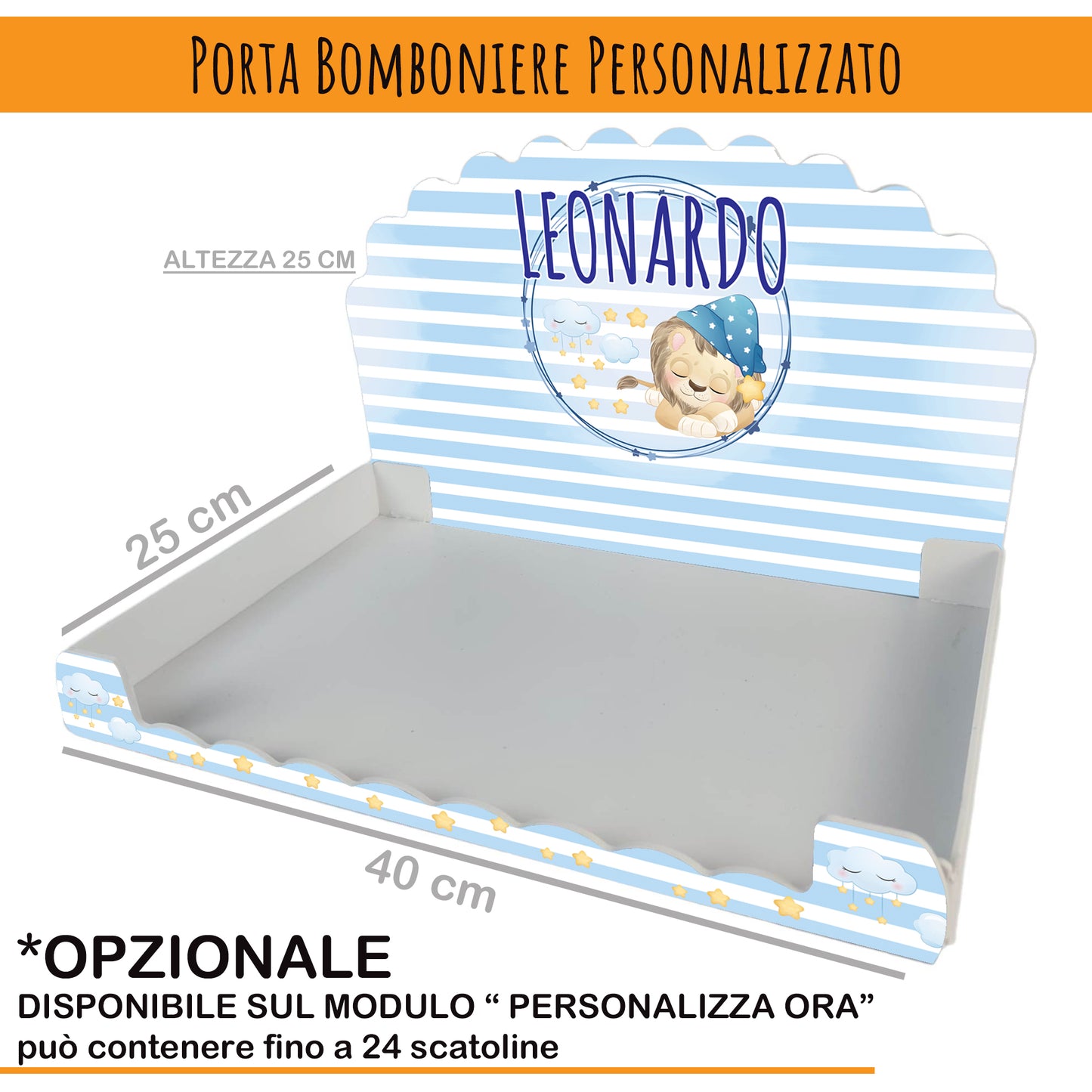 Pz 24+24 | Scatola Portaconfetti personalizzata con nome e data n. 24 scatole confetti + 24 Bigliettini Bomboniera, nastrino per chiusura incluso | Modello 56