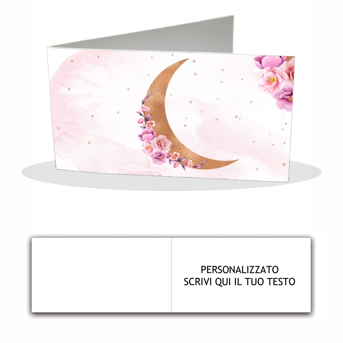 100 Bigliettini Bomboniera Pieghevole Personalizzato, Bigliettino Bomboniera Personalizzato con Nome e Data, tutto incluso, pronti per essere usati (Modello 73)