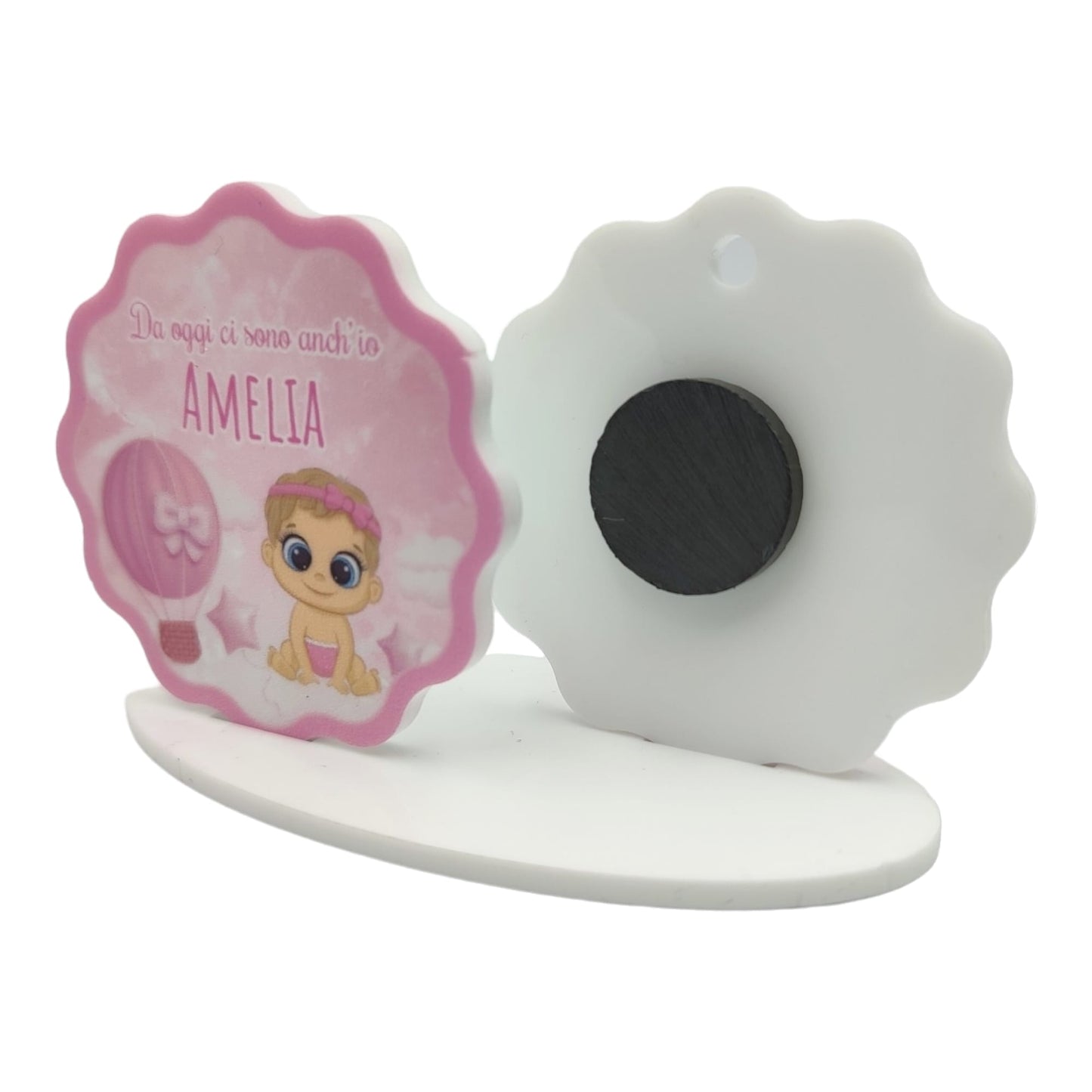 Calamita Personalizzata per Bomboniera Nascita o Battesimo da 24 pz (Bimba 30) | Spedizione Gratuita