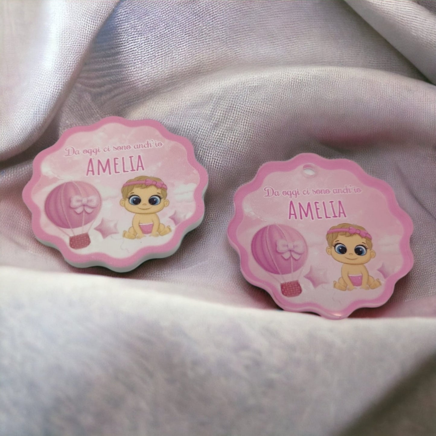 Calamita Personalizzata per Bomboniera Nascita o Battesimo da 24 pz (Bimba 30) | Spedizione Gratuita