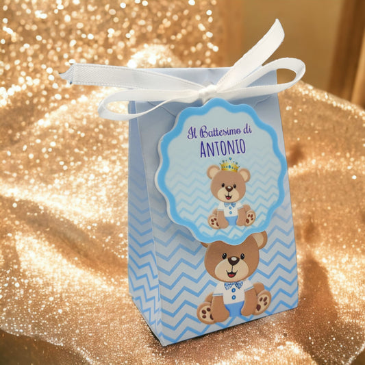 Calamita Personalizzata per Bomboniera Nascita o Battesimo da 24 pz (Orsetto 8) | Spedizione Gratuita