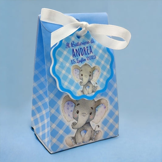 Calamita Personalizzata per Bomboniera Nascita o Battesimo da 24 pz (Elefantino 1) | Spedizione Gratuita