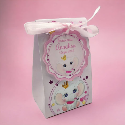 Calamita Personalizzata per Bomboniera Nascita o Battesimo da 24 pz (Elefantino 57) | Spedizione Gratuita
