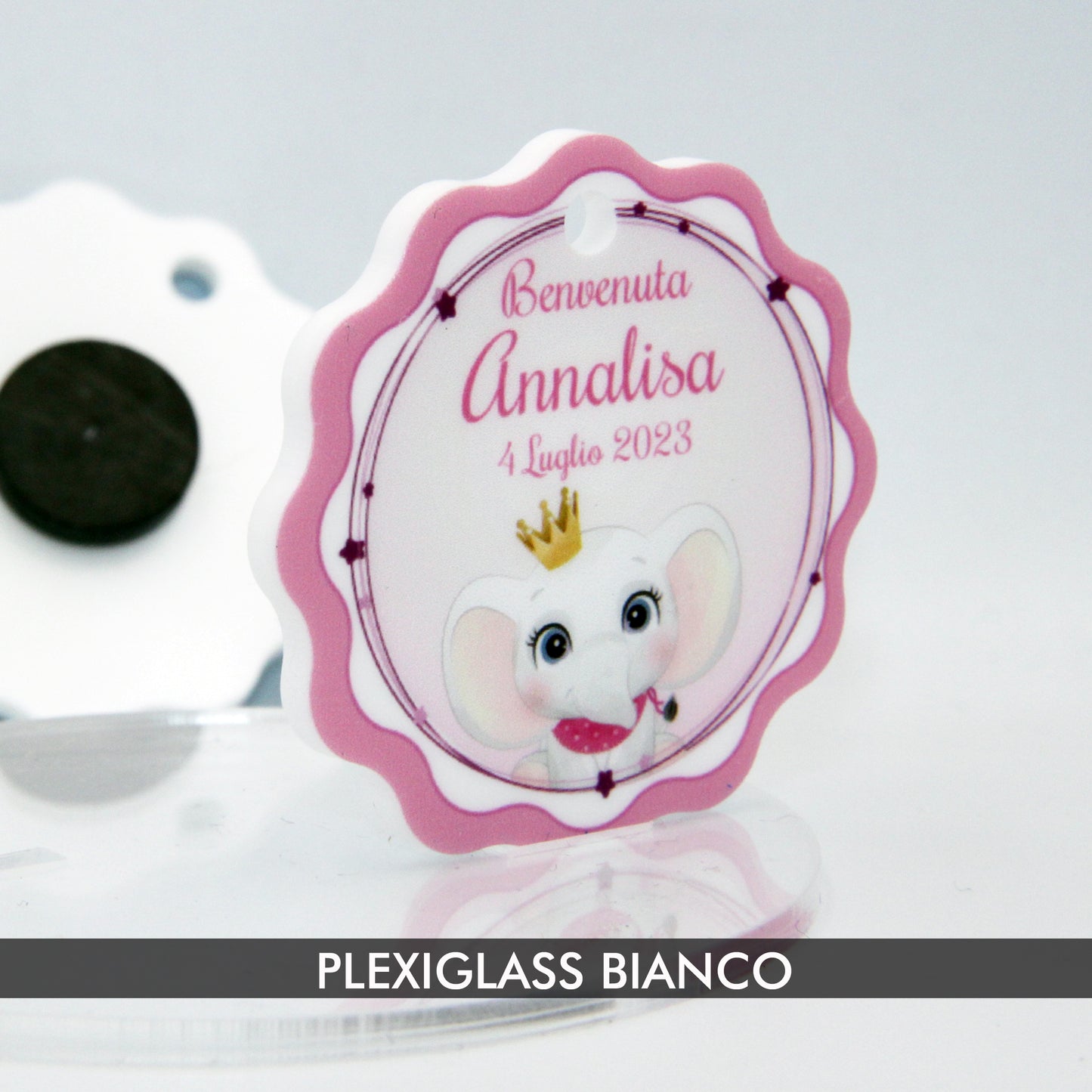 Calamita Personalizzata per Bomboniera Nascita o Battesimo da 24 pz (Elefantino 57) | Spedizione Gratuita