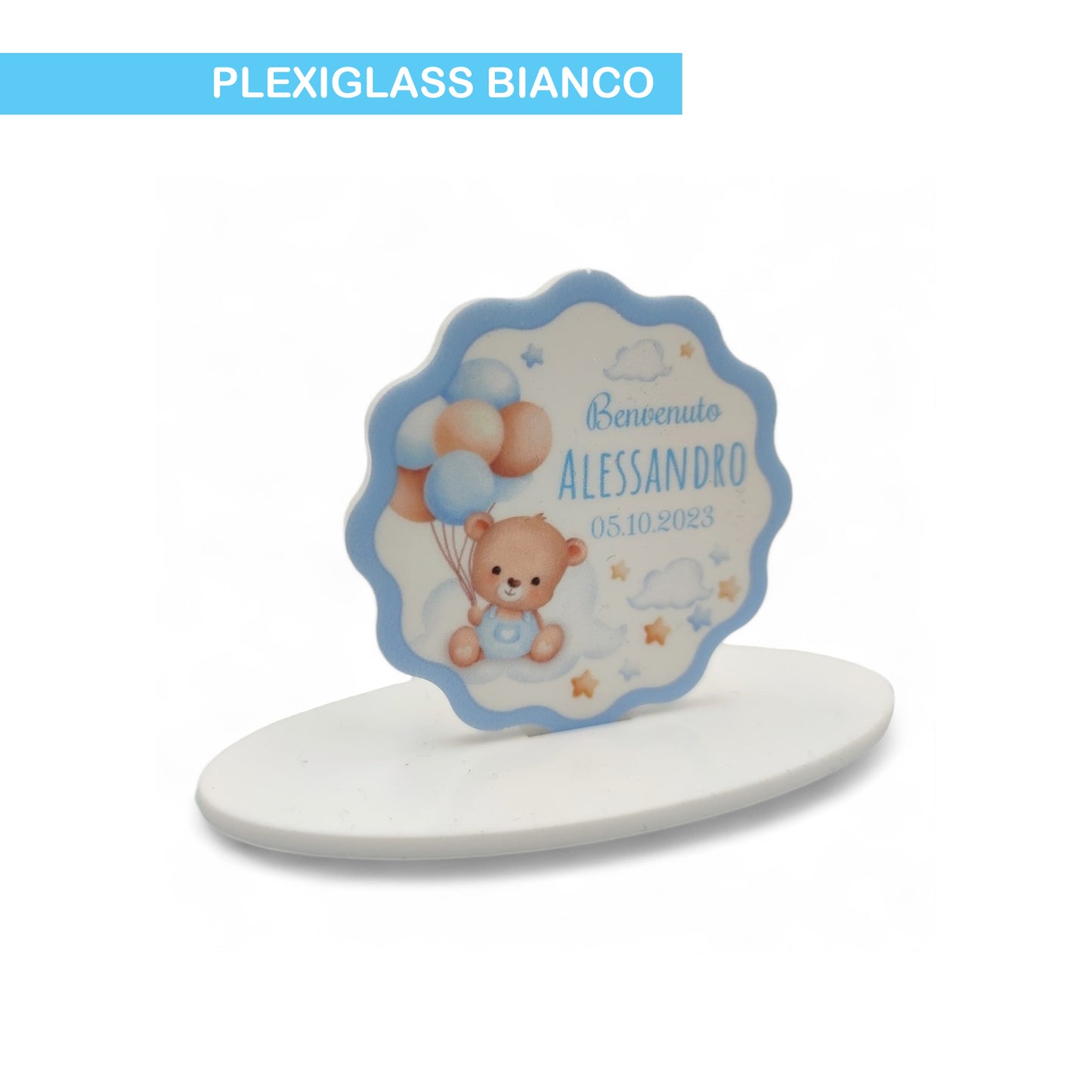 Calamita Personalizzata per Bomboniera Nascita o Battesimo da 24 pz (Modello 14) | Spedizione Gratuita