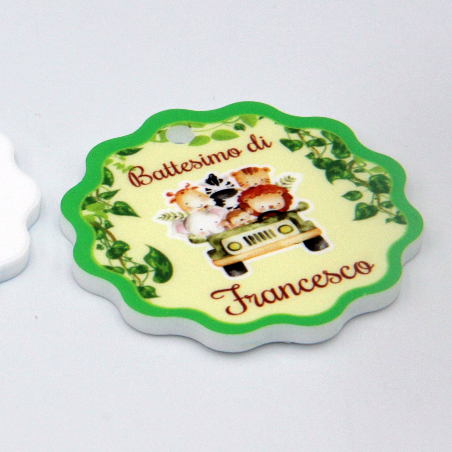 Calamita Personalizzata per Bomboniera Nascita o Battesimo da 24 pz (Safari 10) |  Spedizione Gratuita