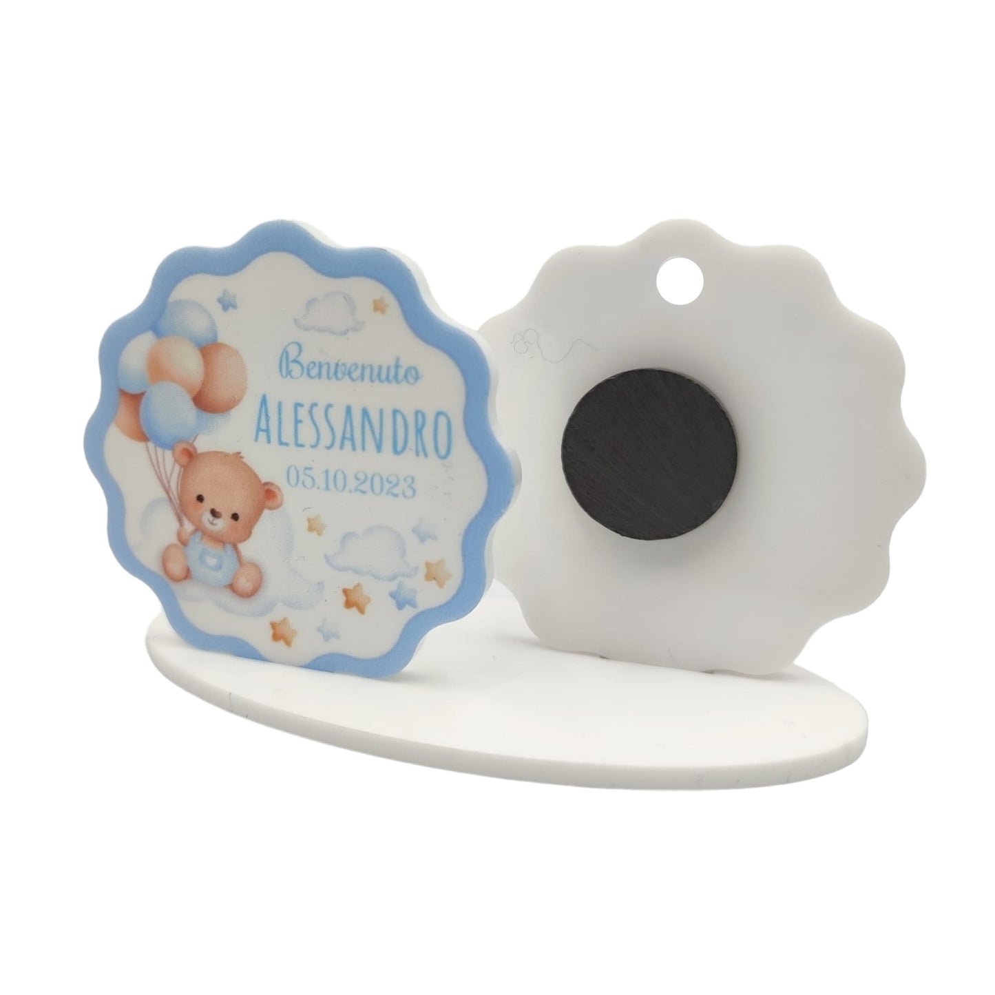 Calamita Personalizzata per Bomboniera Nascita o Battesimo da 24 pz (Modello 14) | Spedizione Gratuita