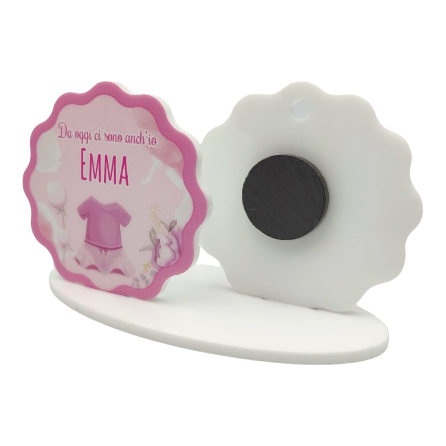 Calamita Personalizzata per Bomboniera Nascita o Battesimo da 24 pz (Bimba 34) | Spedizione Gratuita