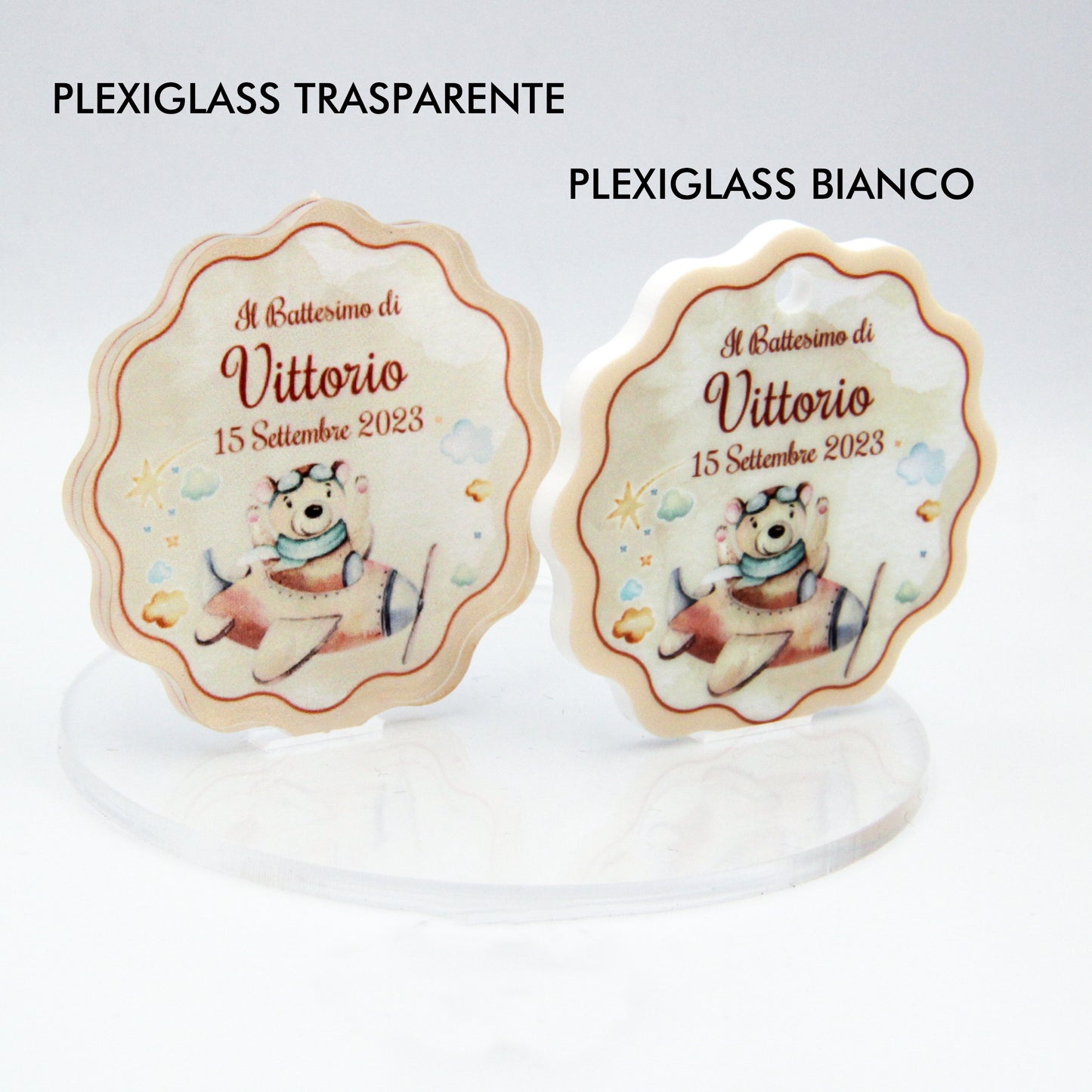 Calamita Personalizzata per Bomboniera Nascita o Battesimo da 24 pz (Aereo 27) | Spedizione Gratuita