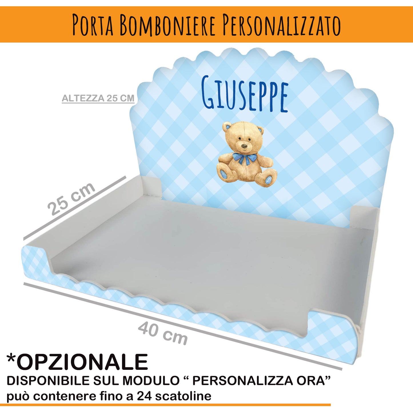Pz 16 Scatola Portaconfetti personalizzata | Ritta Orsetto Bimbo 01