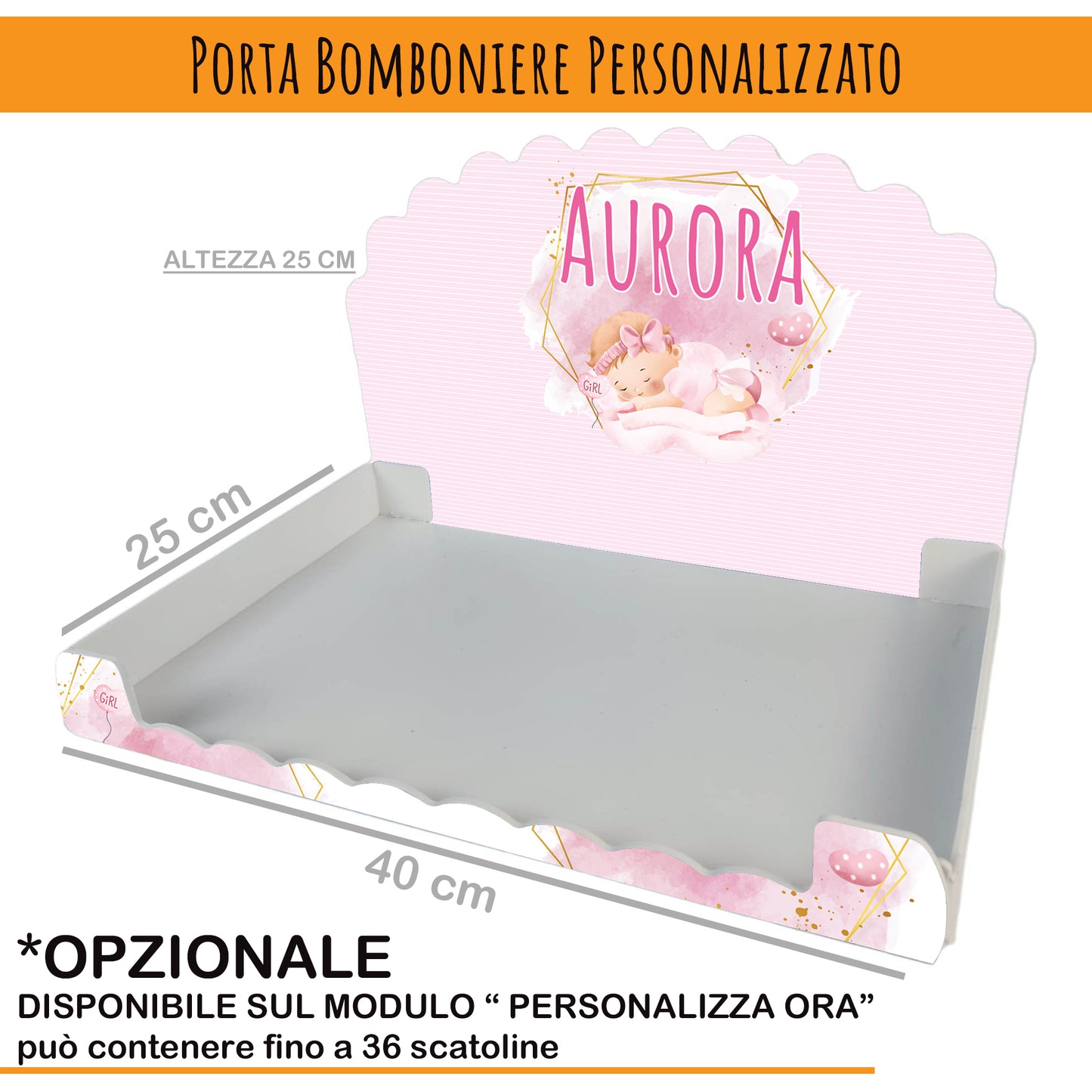 Pz 16 Scatola Portaconfetti personalizzata, nastrino incluso | Nica Bimba 38