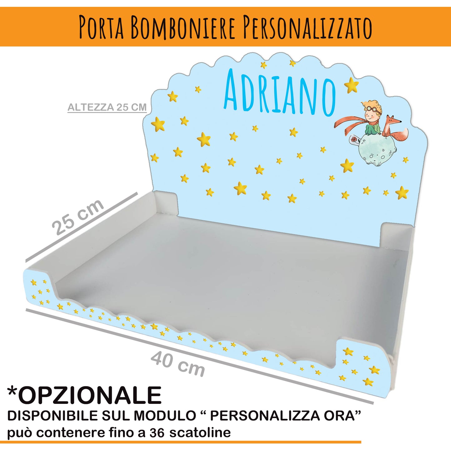 Calamita Personalizzata per Bomboniera Nascita o Battesimo da 24 pz (Piccolo Principe Volpe 6) | Spedizione Gratuita