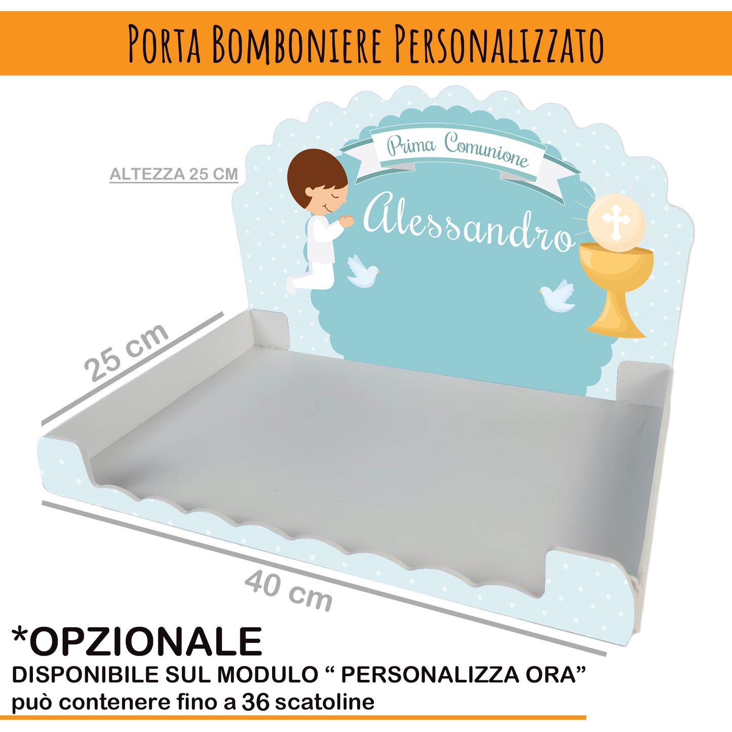 Pz 16 Scatola Portaconfetti personalizzata Prima Comunione, nastrino incluso | Nica 01 C
