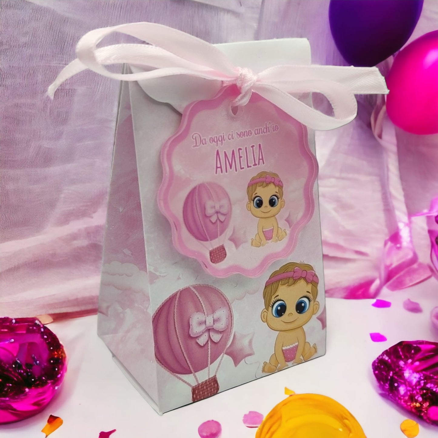 Calamita Personalizzata per Bomboniera Nascita o Battesimo da 24 pz (Bimba 30) | Spedizione Gratuita