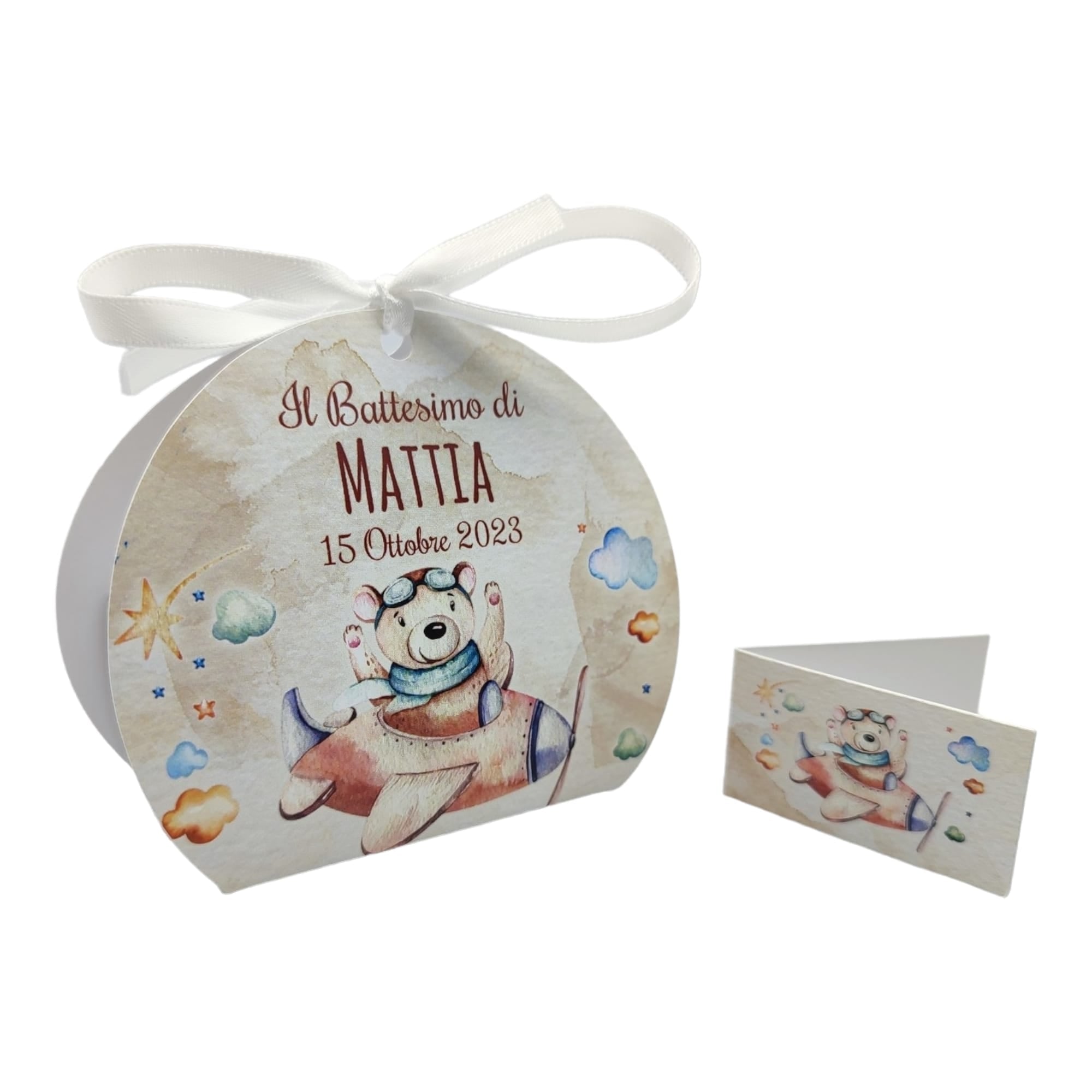 Scatoline Portaconfetti Personalizzate - Bomboniere Per Battesimo E Nascita, Con Orsetto - Foto 7