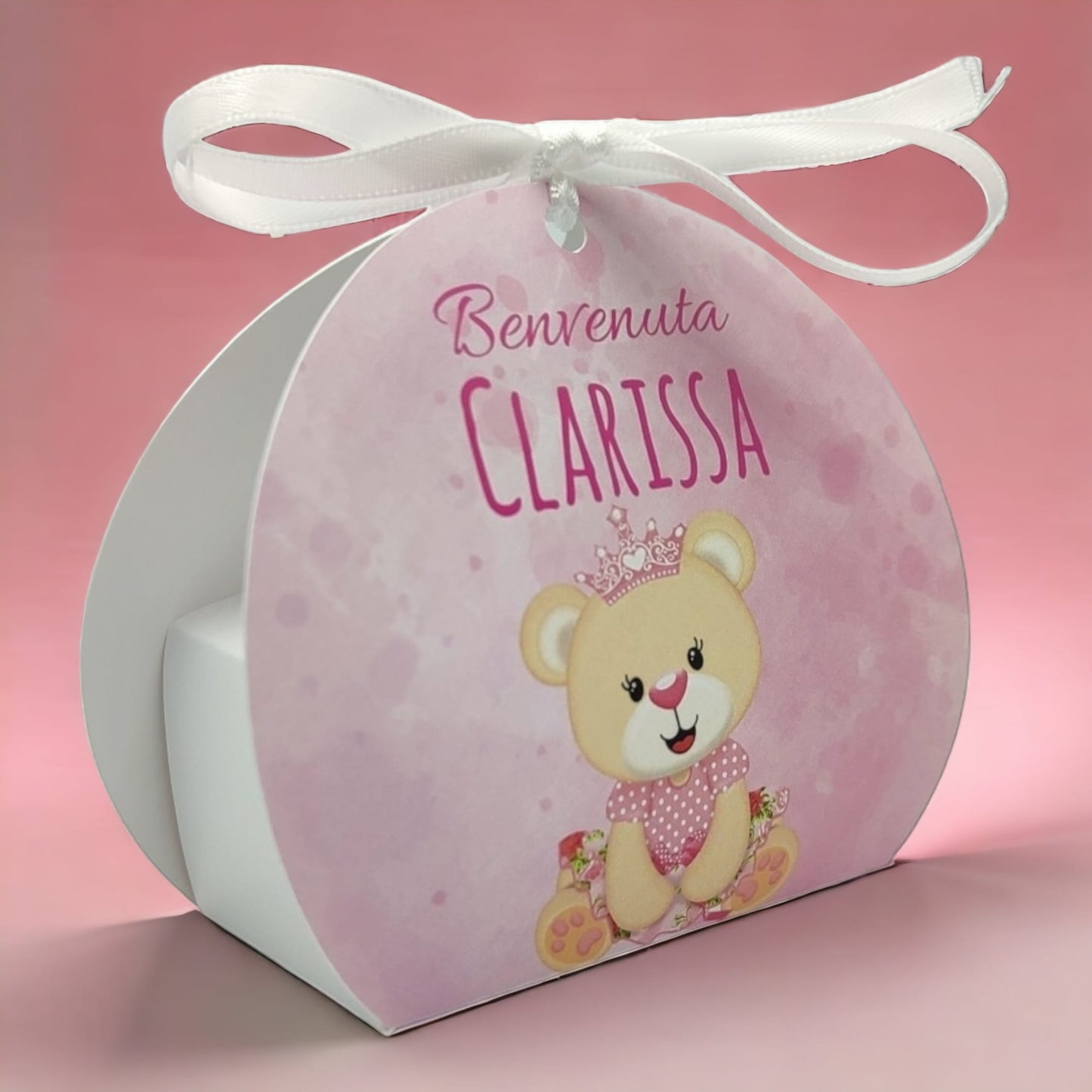 Scatola Portaconfetti personalizzata con Bigliettino | mod. Orsetto Bimba