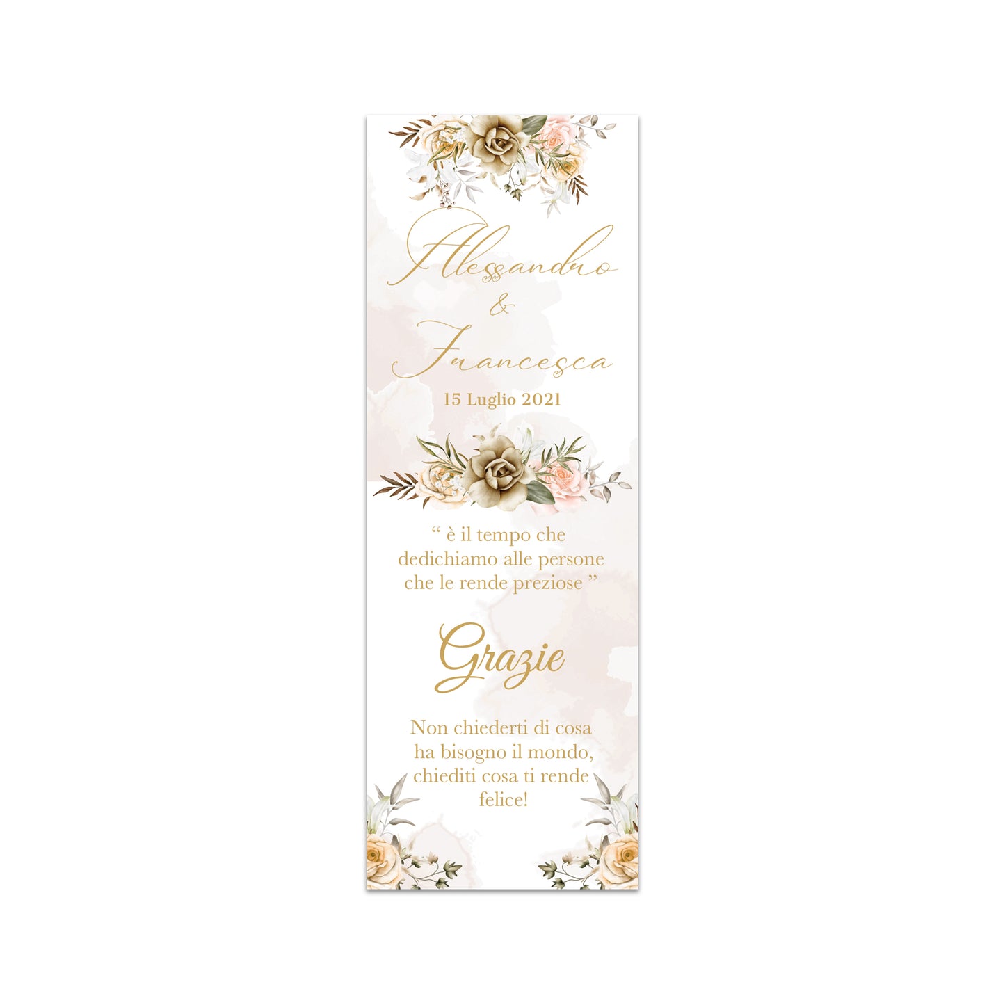 Segnaposto Matrimonio Personalizzato in Cartoncino Martellato 15x5 | Matrimonio 06