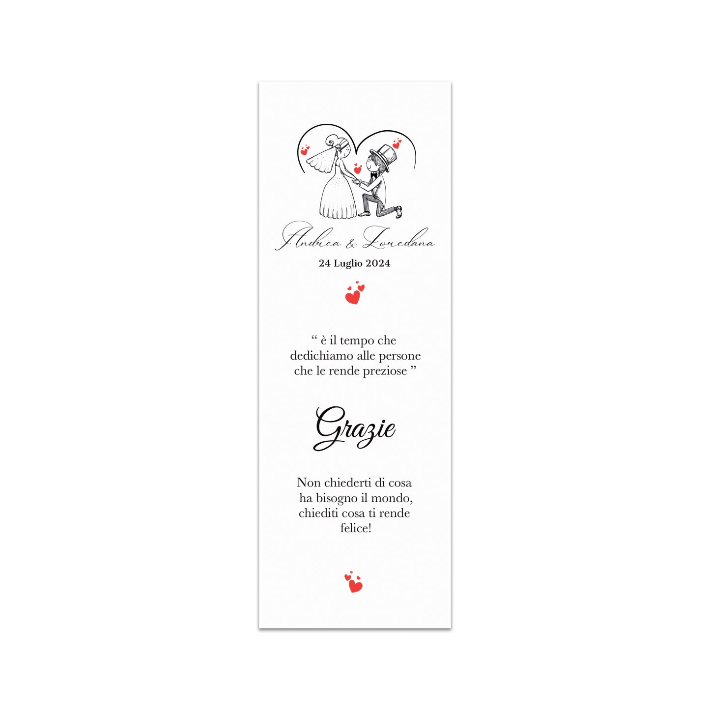 Segnaposto Matrimonio Personalizzato in Cartoncino Martellato 15x5 | Matrimonio 18