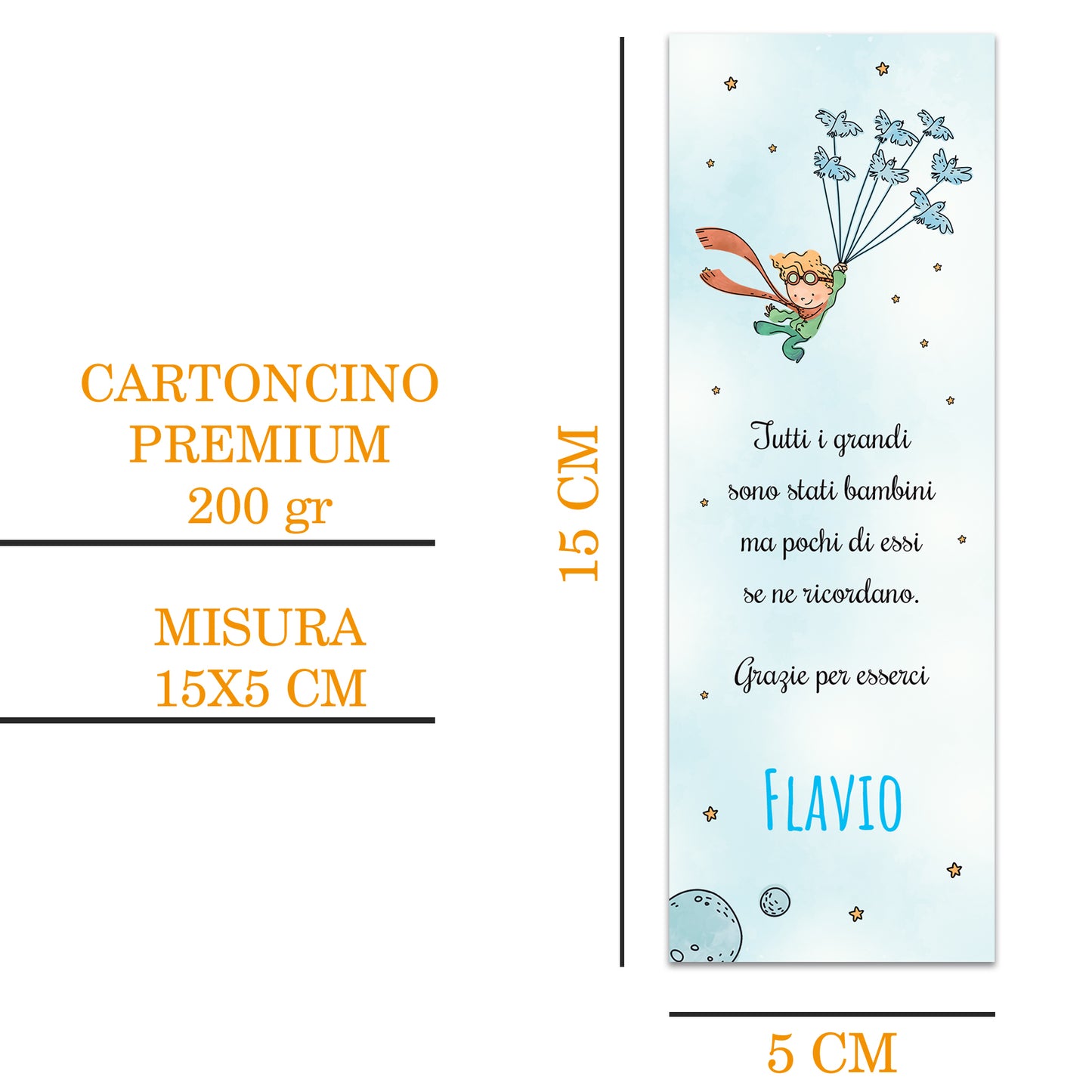 Segnaposto Battesimo Personalizzato in Cartoncino Martellato 15x5 | P.P 03