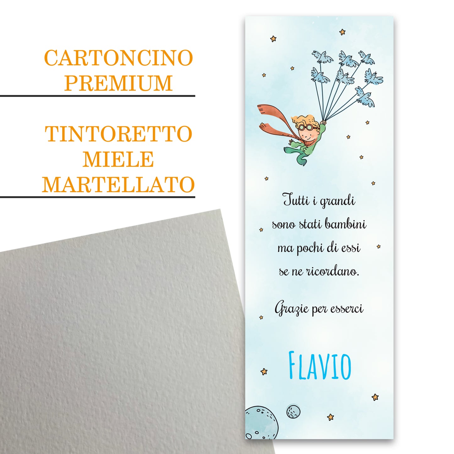 Segnaposto Battesimo Personalizzato in Cartoncino Martellato 15x5 | P.P 03