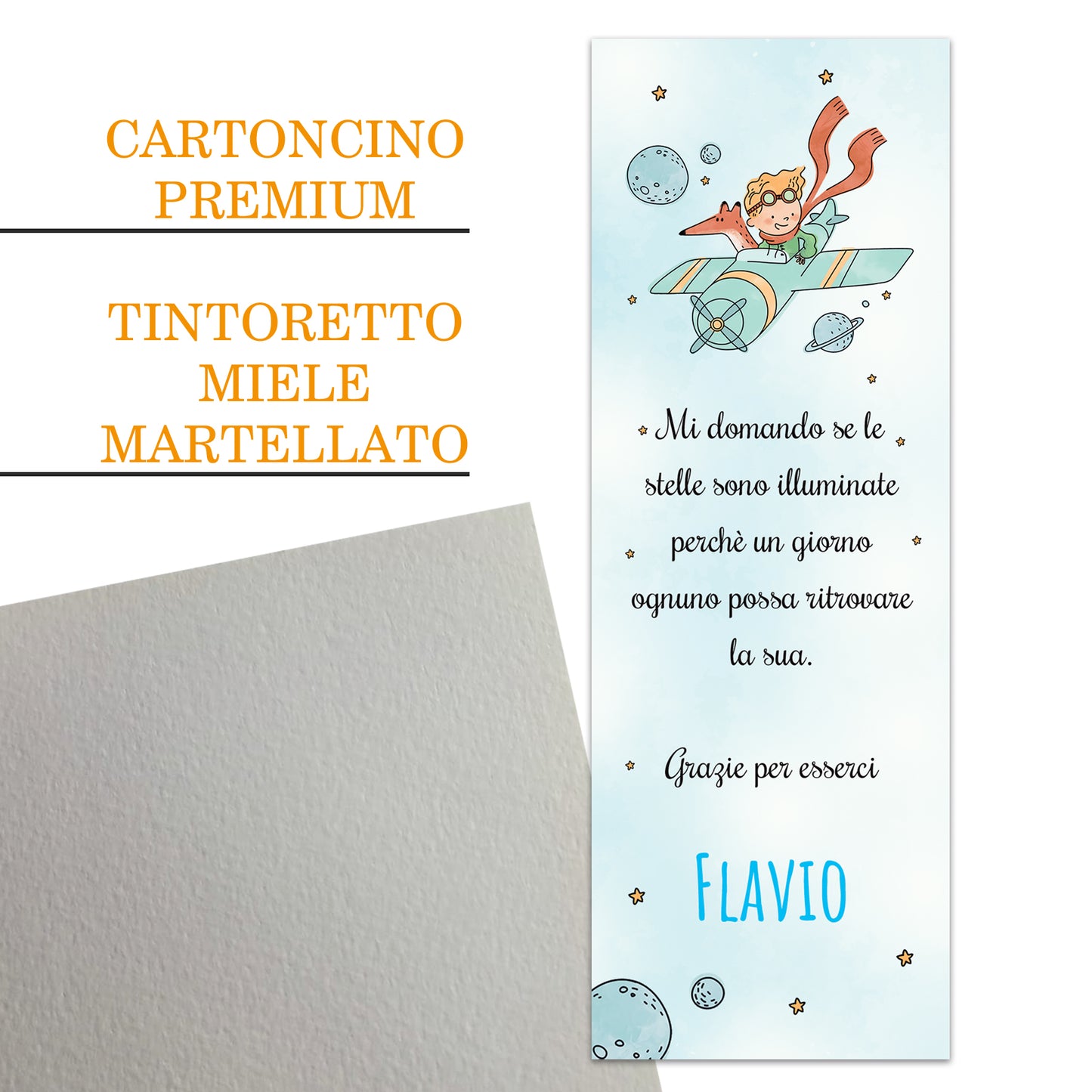 Segnaposto Battesimo Personalizzato in Cartoncino Martellato 15x5 | P.P 04