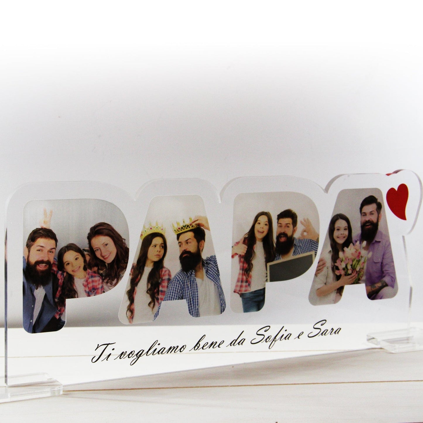 PVGRAFIKWEB 13x20 cm QUADRO IN PLEXIGLASS FESTA DEL PAPÀ 4 foto | Spedizione Gratuita