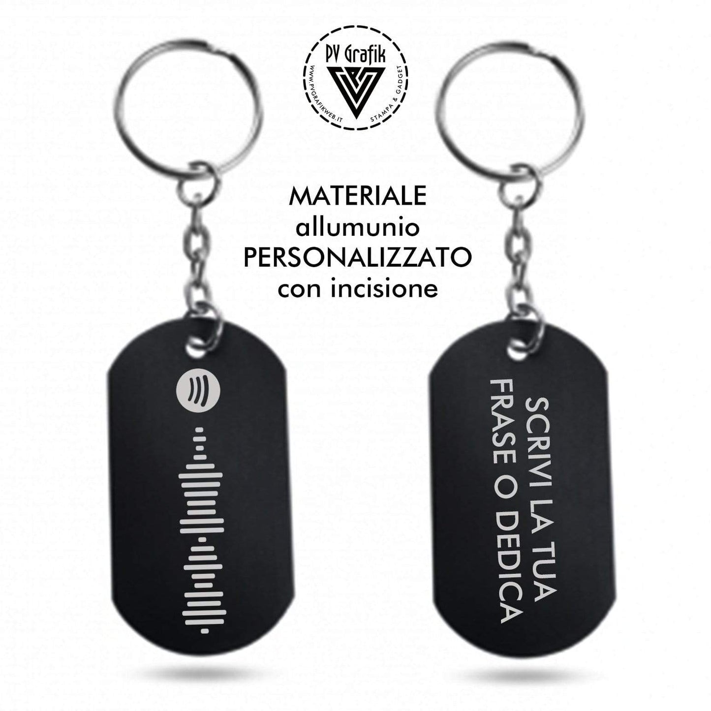 PVGRAFIKWEB 2 PORTACHIAVI SPOTIFY CON INCISIONE PERSONALIZZATA | CREA IL TUO