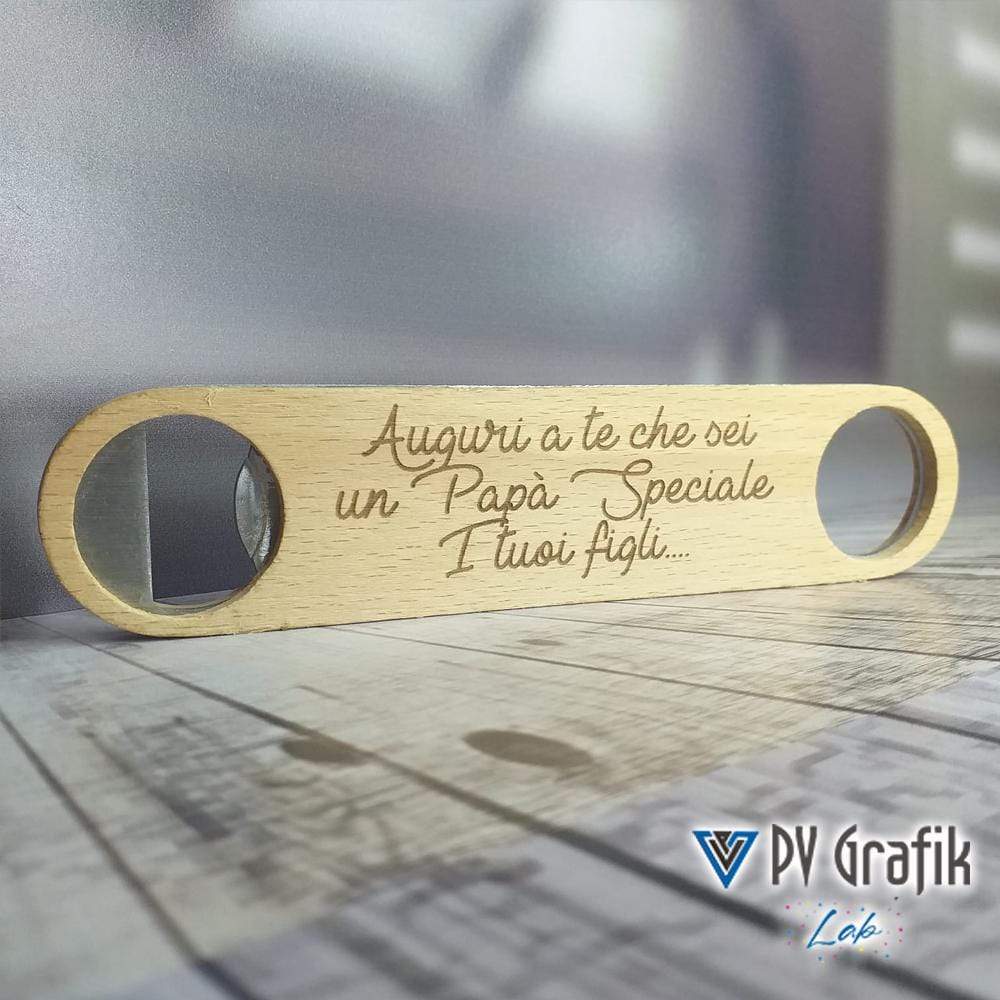 PVGRAFIKWEB Apribottiglia in legno personalizzato con incisione | dedica personalizzata