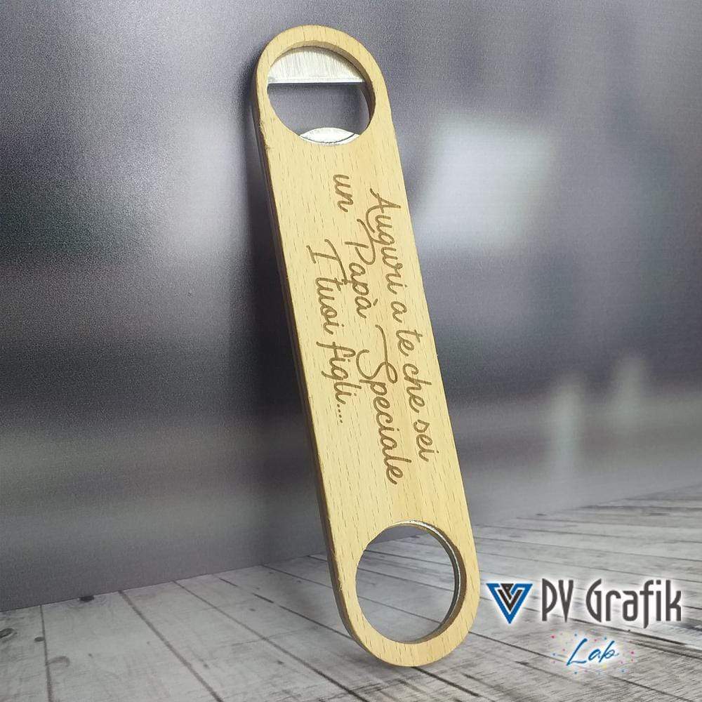 PVGRAFIKWEB Apribottiglia in legno personalizzato con incisione | dedica personalizzata