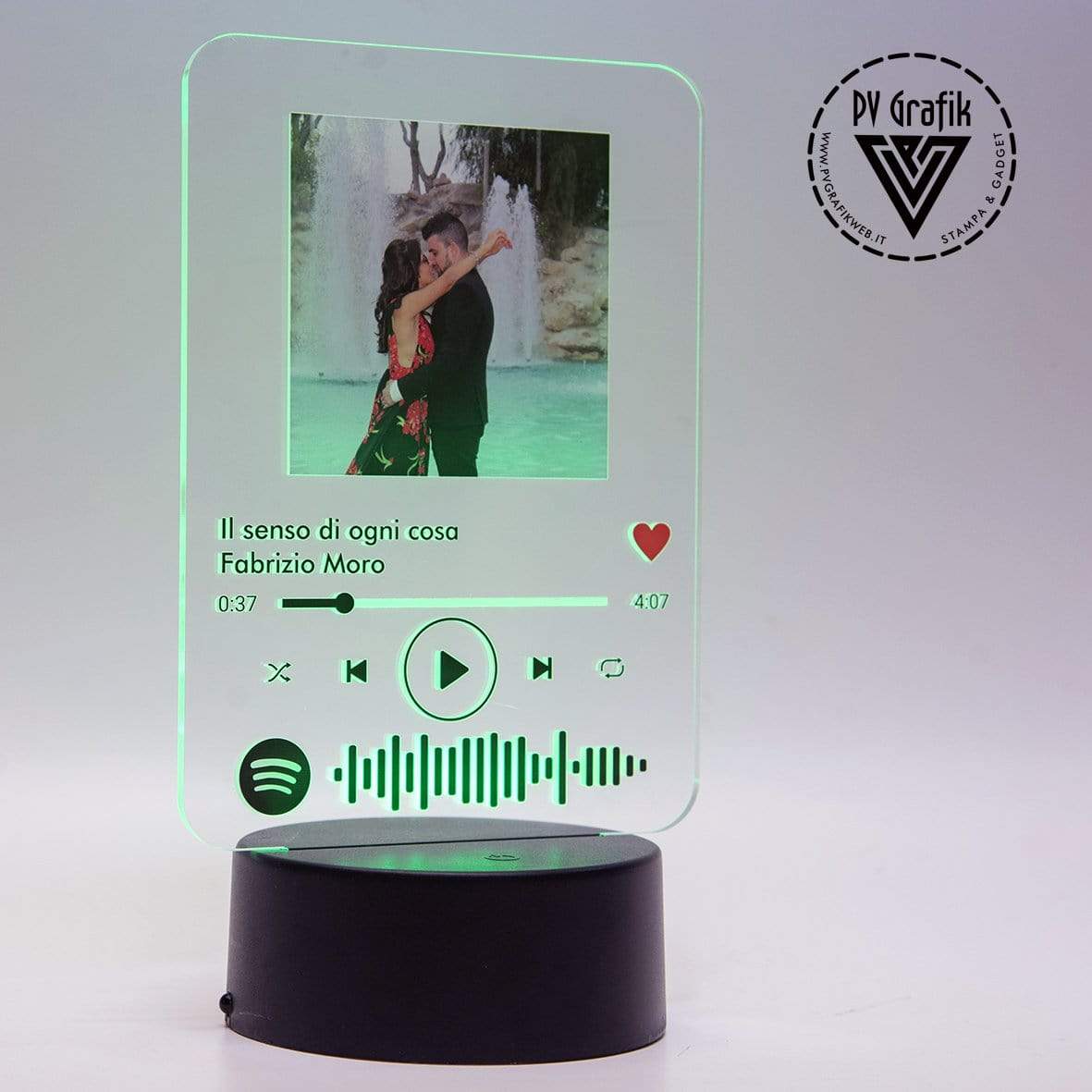PVGRAFIKWEB Lampada Spotify Personalizzata con foto e brano | fai un regalo e dedica una canzone