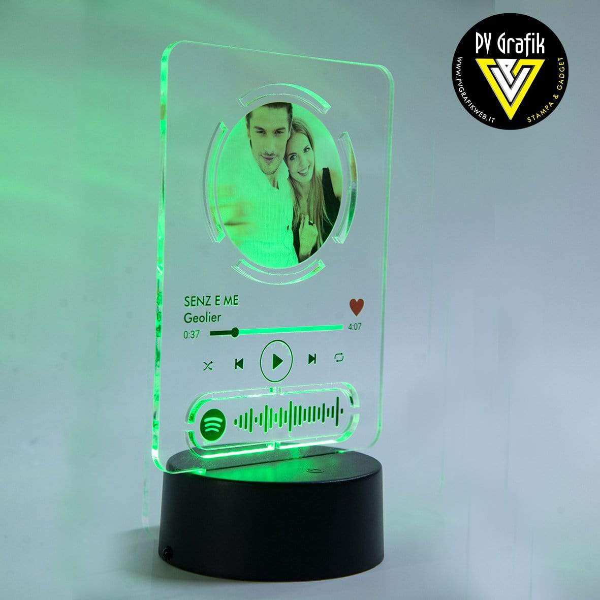 PVGRAFIKWEB Lampada Spotify Personalizzata con foto e brano | fai un regalo e dedica una canzone