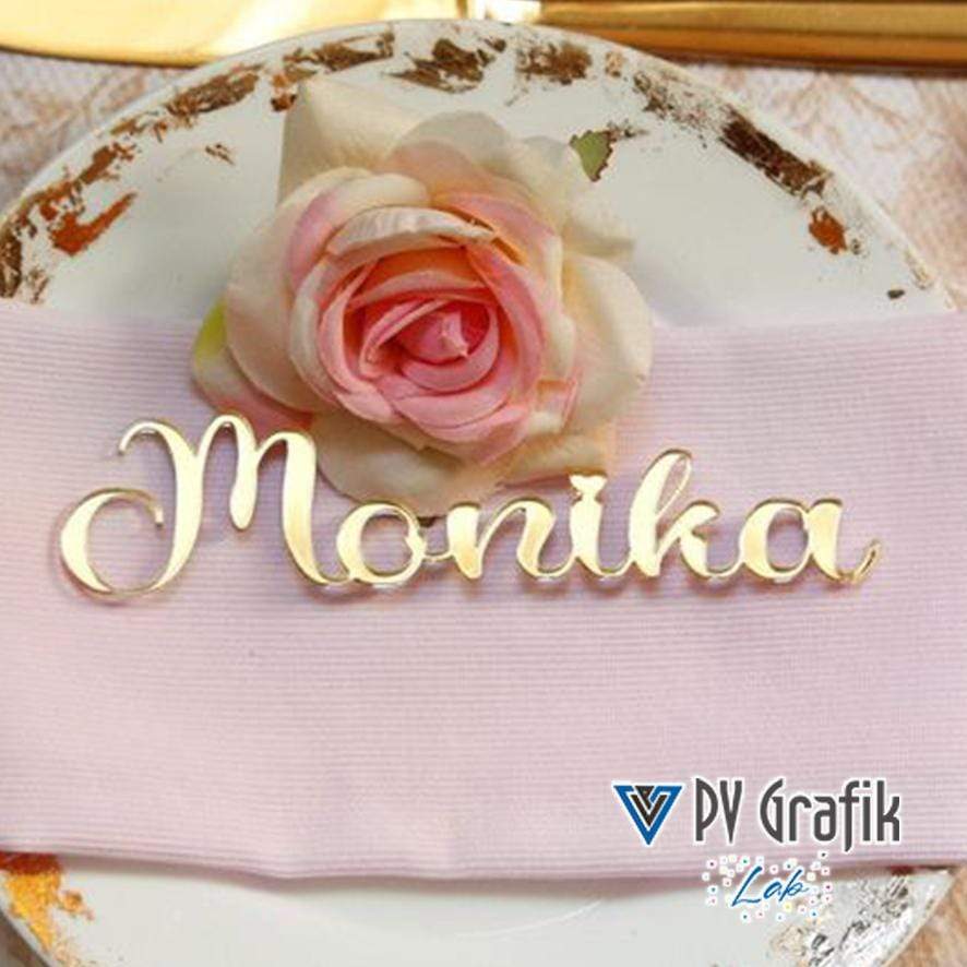 PVGRAFIKWEB Nome segnaposto realizzato in plexiglass e legno | a partire da 6 pz