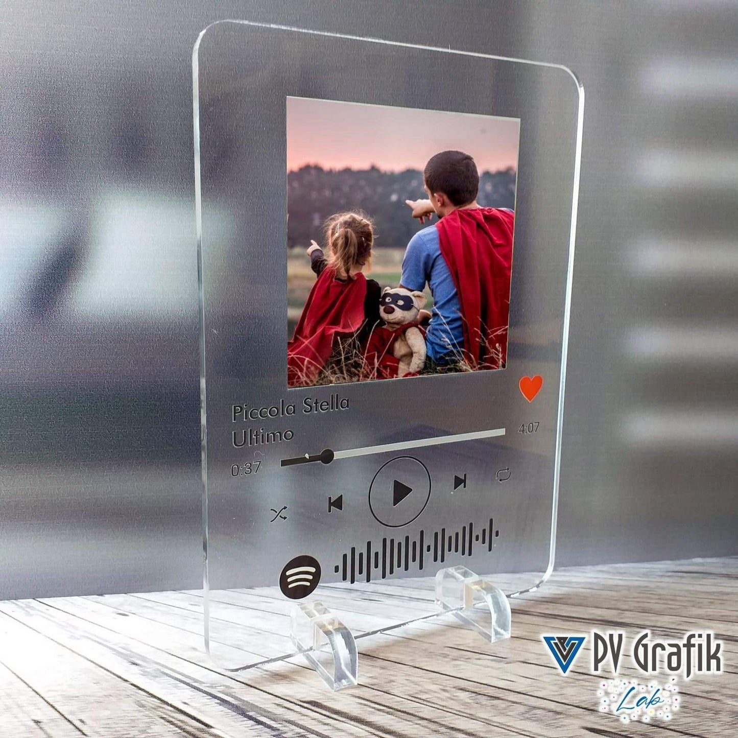 PVGRAFIKWEB Quadro in plexiglass con foto e codice spotify | regalo festa del papà