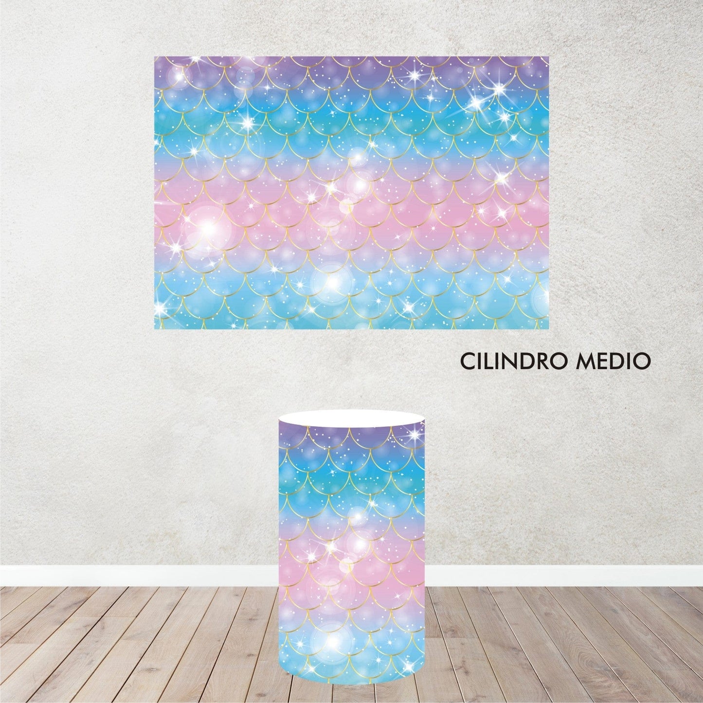 PVGRAFIKWEB RIVESTIMENTO CILINDRI IN POLISTIROLO DA PERSONALIZZARE TEMA UNICORNO Mod. 1