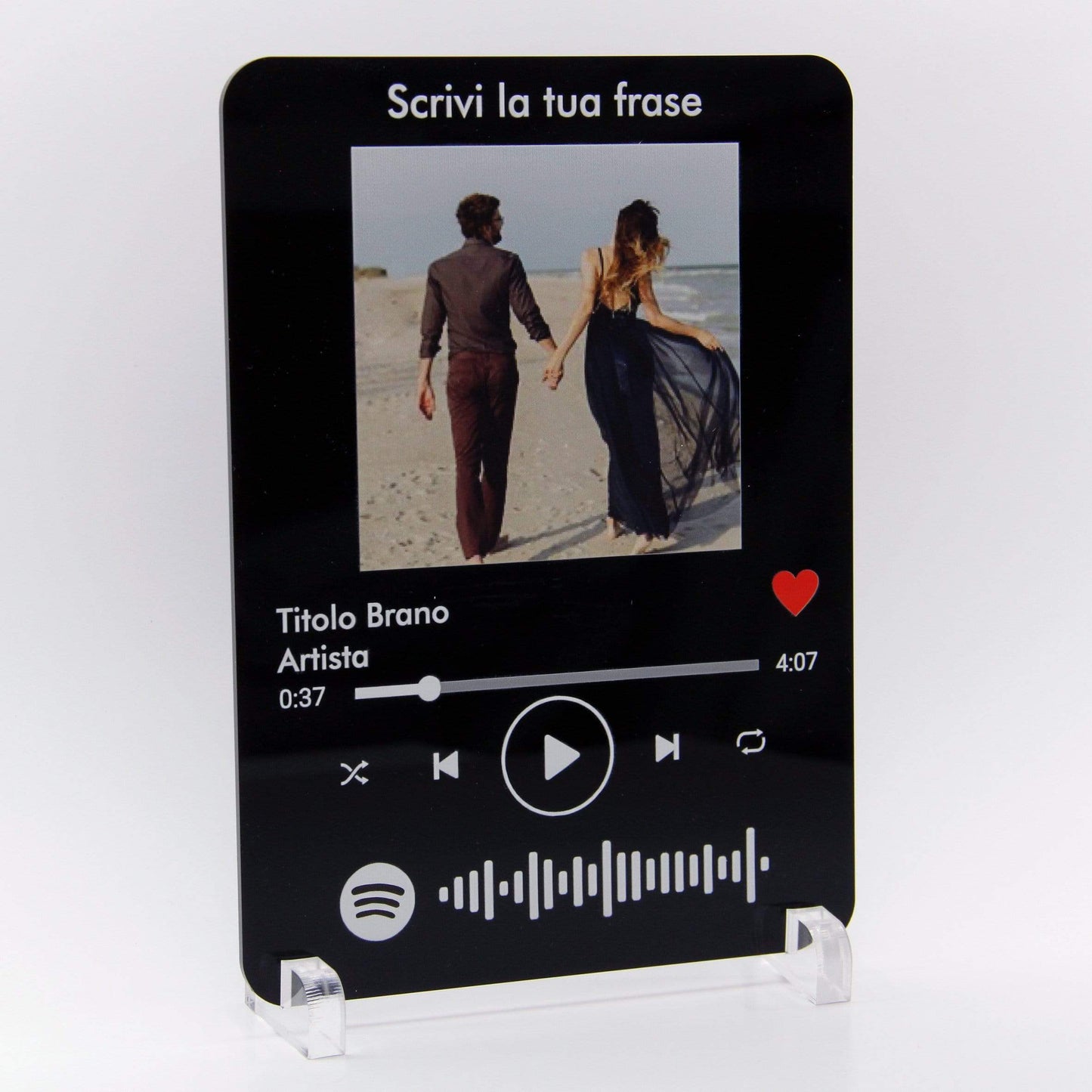 PVGRAFIKWEB TARGA SPOTIFY PERSONALIZZATA IN PLEXIGLASS NERO | SPEDIZIONE GRATUITA