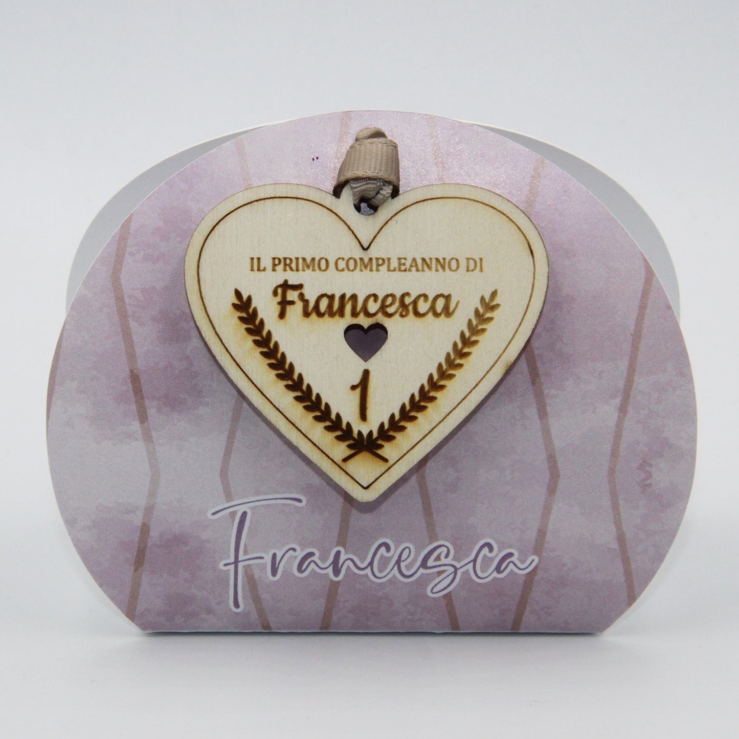 Tag in Legno Personalizzato per Bomboniera, Scatola, Sacchettino | Cuore mod. 1