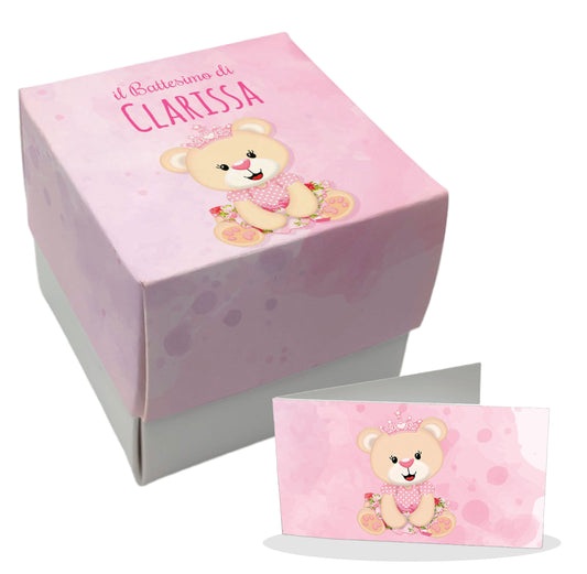 Pz 16 Scatola Portaconfetti personalizzata  | Ritta Orsetto Bimba 01