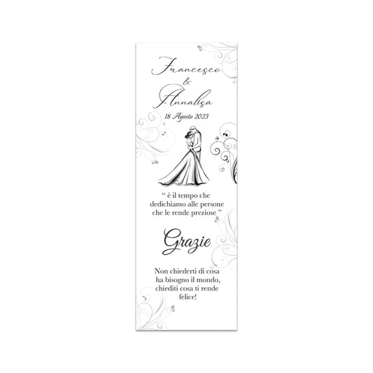 Segnaposto Matrimonio Personalizzato in Cartoncino Martellato 15x5 | Matrimonio 03