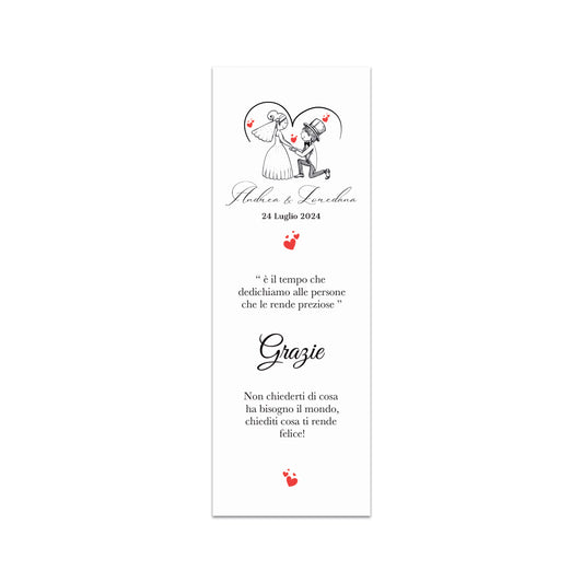 Segnaposto Matrimonio Personalizzato in Cartoncino Martellato 15x5 | Matrimonio 18