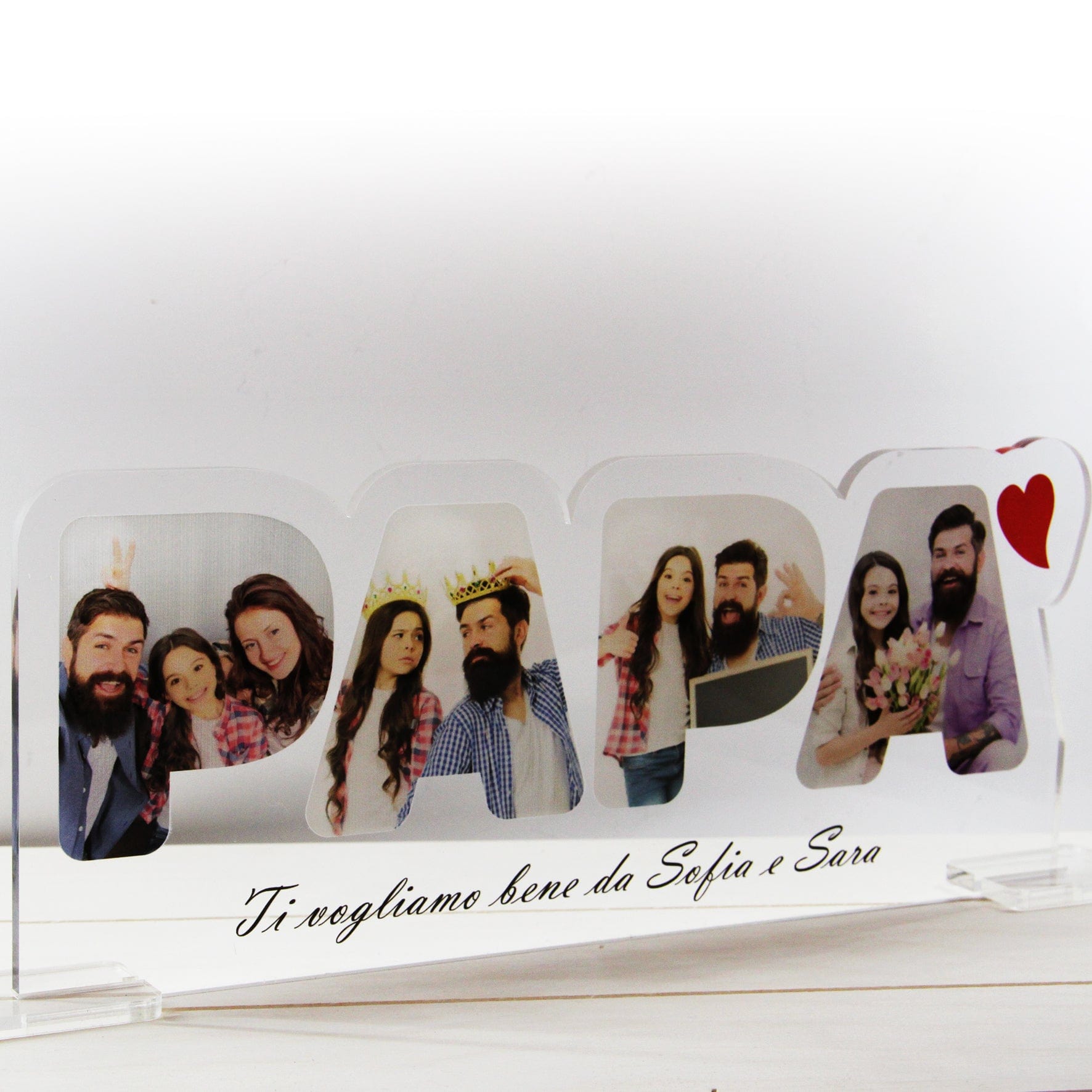 SLIDE Foto Cornice plexiglass personalizzata con foto. Festa del papà.  Originale idea regalo. : : Casa e cucina