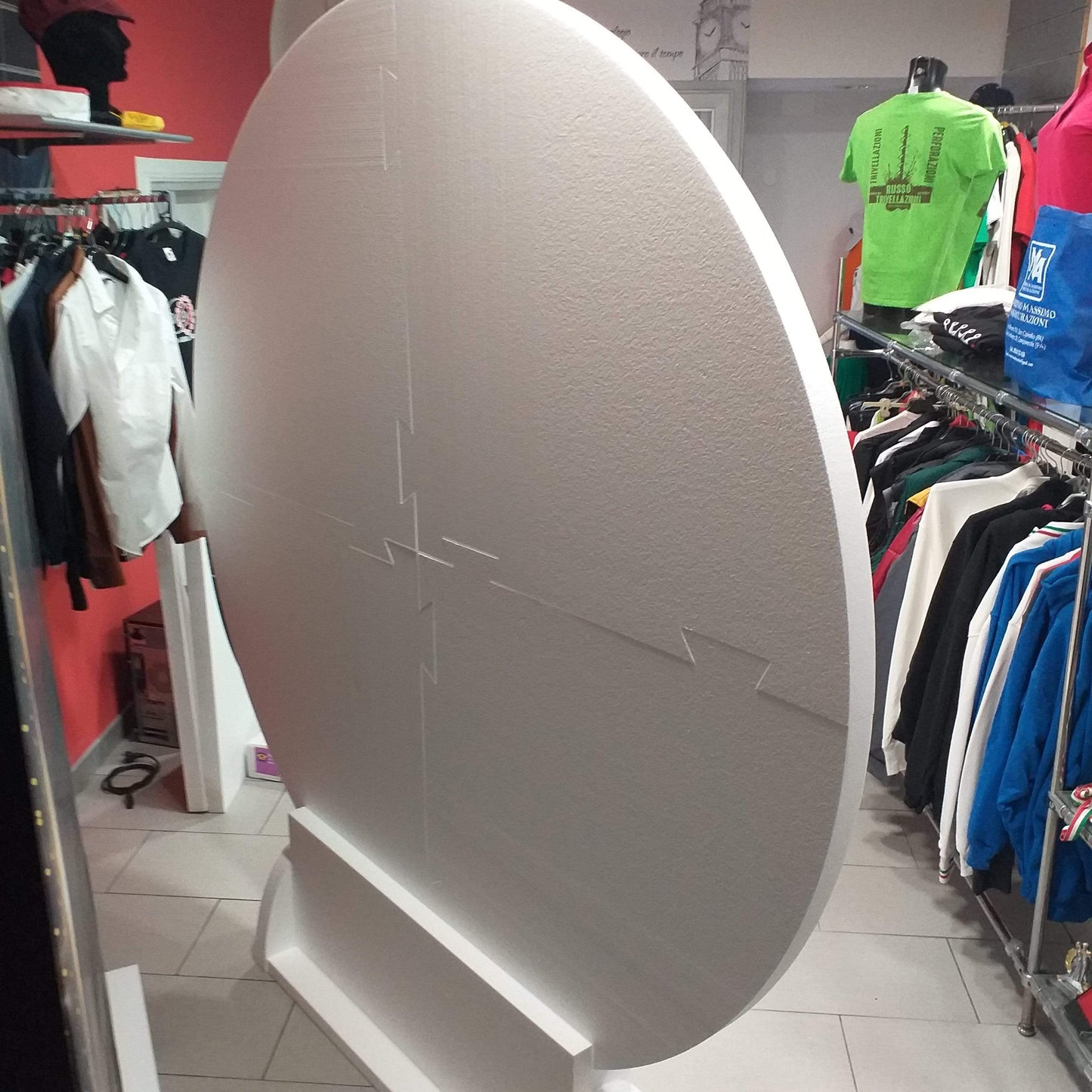 PVGRAFIKWEB Backdrop in polistirolo alta densità per eventi | diametro 185 cm spessore 5 cm