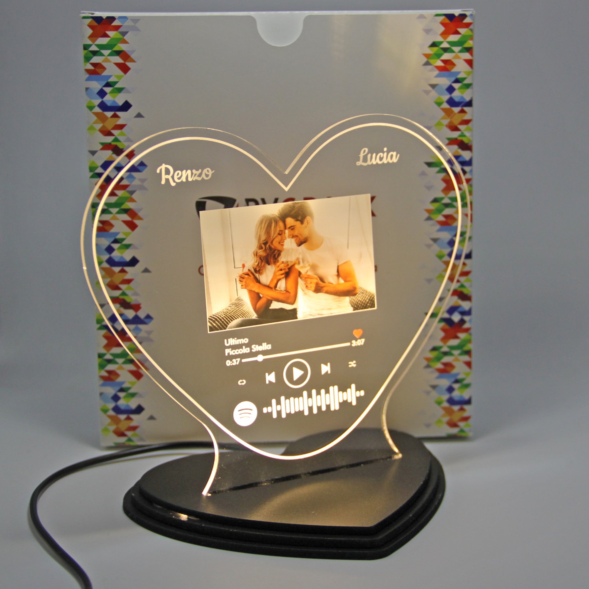 DPDP Lampada Personalizzata - 3D Cuore Romantico con foto Regalo