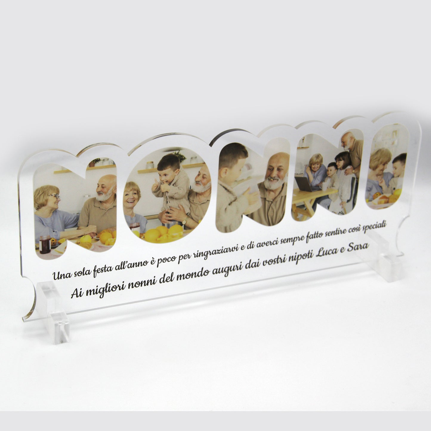 Regali Festa dei Nonni Quadro in Plexiglass con 5 foto 25x10 | Spedizione  Gratuita | Nonni Trasparente