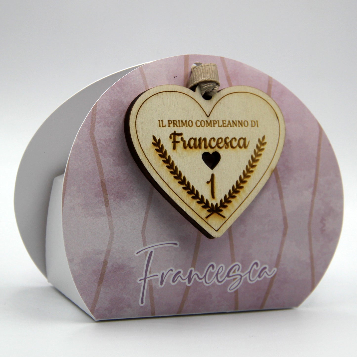 Tag in Legno Personalizzato per Bomboniera, Scatola, Sacchettino | Cuore mod. 1