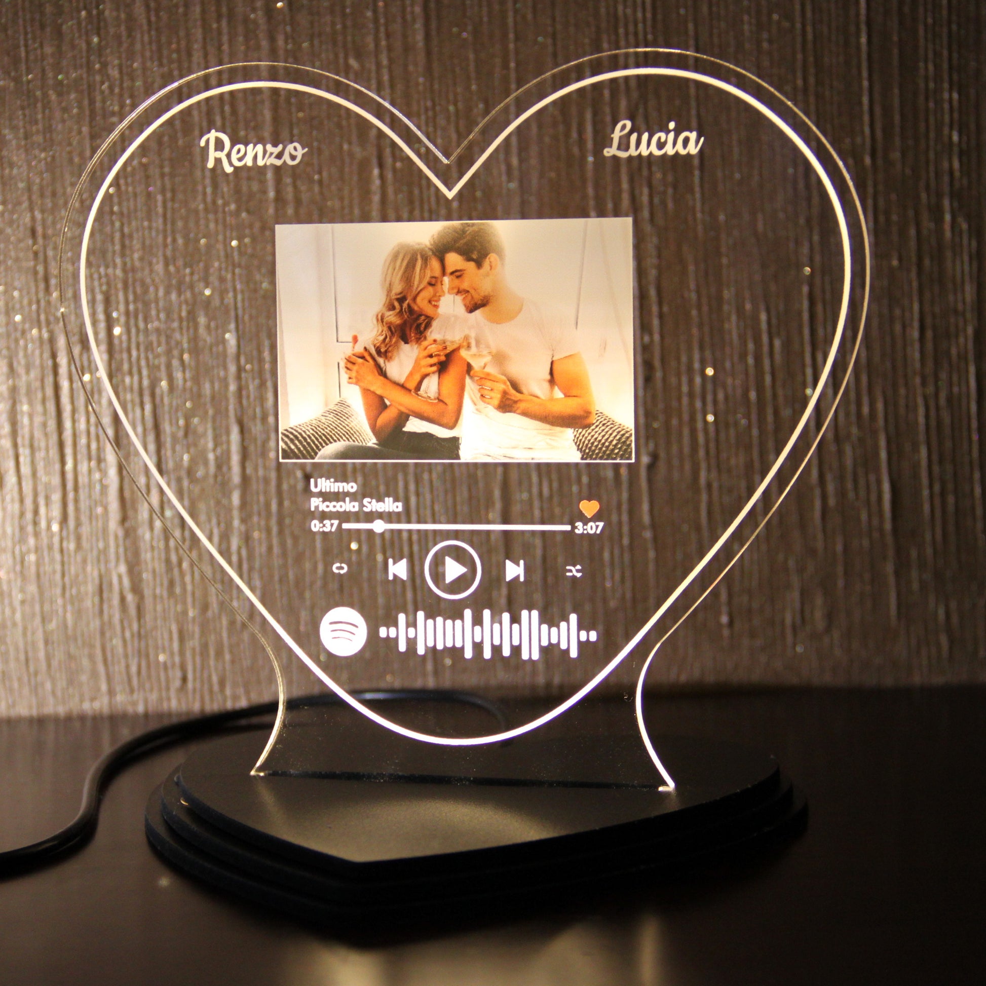 Lampada Personalizzata con Codice Spotify e Foto